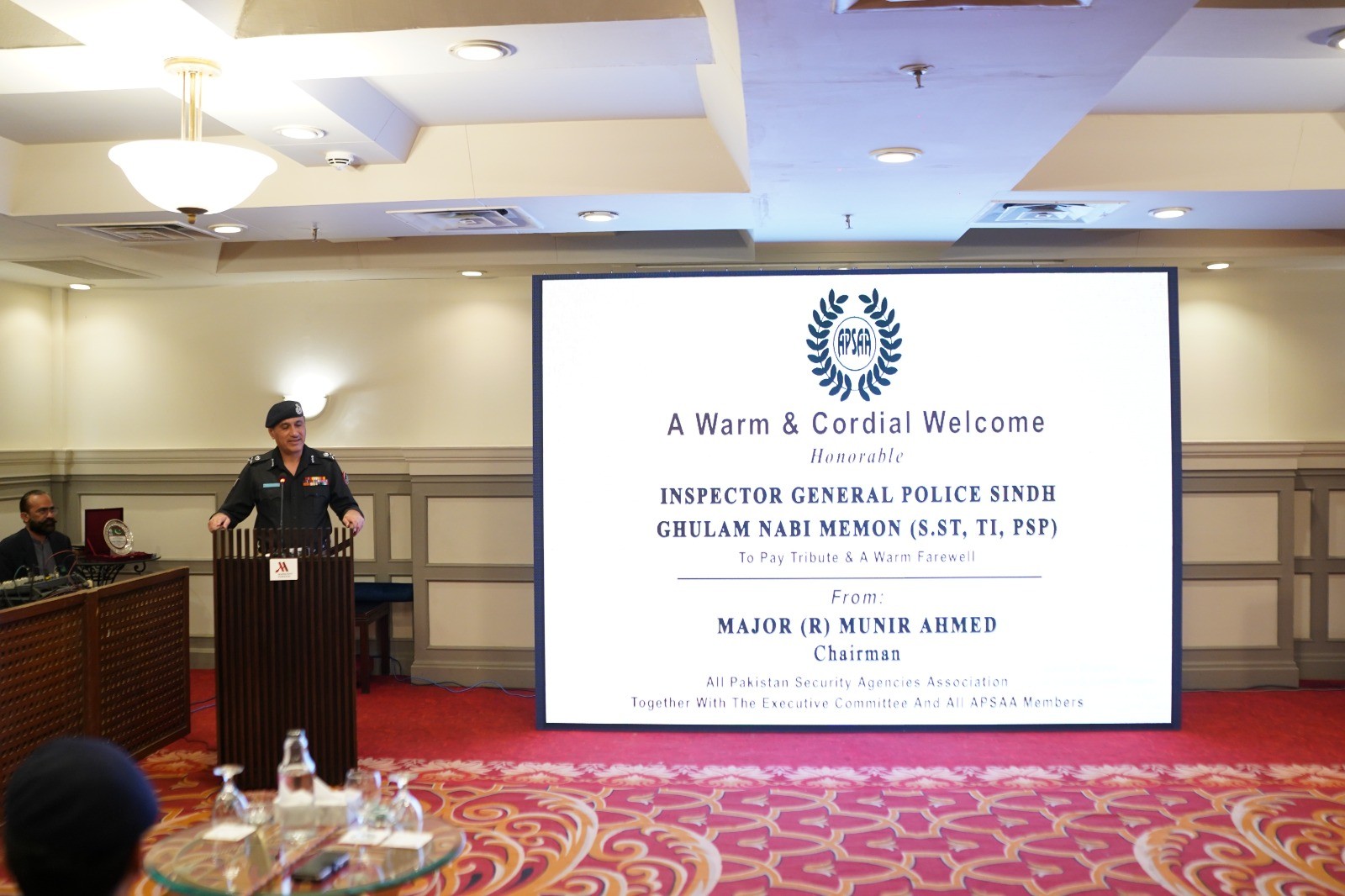 TO BID FAREWELL AND PAY TRIBUTE TO GHULAM NABI MEMON (S.ST, TI, PSP) Inspector General of Police Sindh